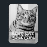 Bester Cat Vater je Modernes, benutzerdefiniertes  Magnet<br><div class="desc">Dieses einfache und klassische Design besteht aus Serifentypografie und fügt ein benutzerdefiniertes Foto hinzu</div>