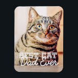 Bester Cat Vater je Modernes, benutzerdefiniertes  Magnet<br><div class="desc">Dieses einfache und klassische Design besteht aus Serifentypografie und fügt ein benutzerdefiniertes Foto hinzu</div>