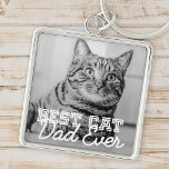 Bester Cat Vater je Modernes, benutzerdefiniertes  Schlüsselanhänger<br><div class="desc">Dieses einfache und klassische Design besteht aus Serifentypografie und fügt ein benutzerdefiniertes Foto hinzu</div>