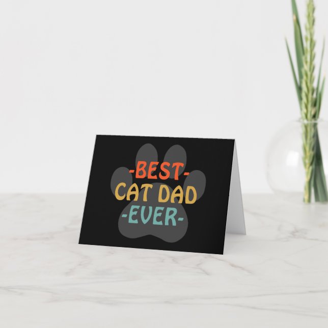 Bester Cat Vater je nach Kundenwunsch Karte (Vorderseite)