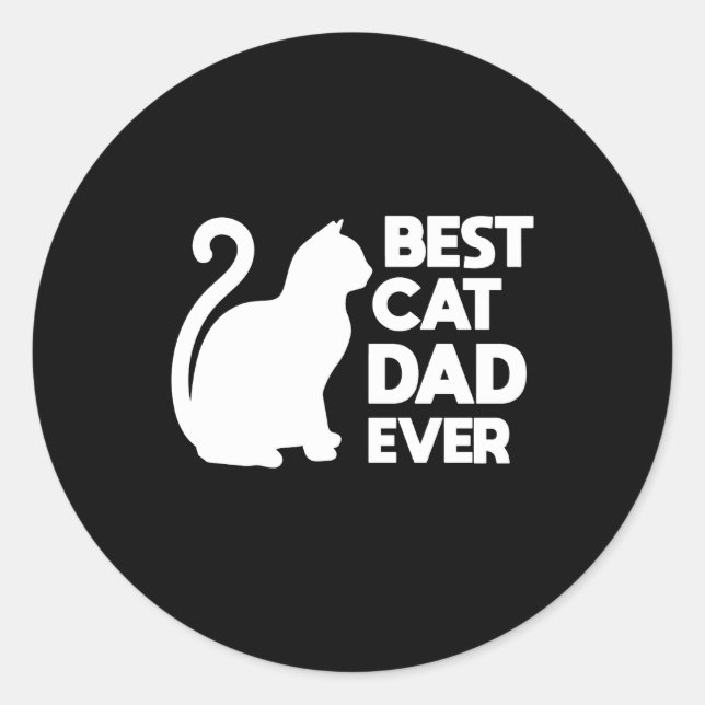 Bester Cat Vater je Niedliche Haustiere Kätzchen K Runder Aufkleber (Vorderseite)