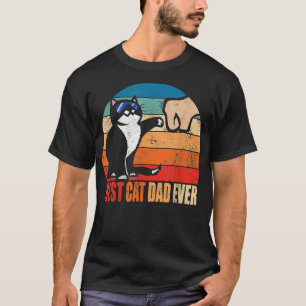Bester Cat Vater je Paw Fist Bump Funny Vathday  T-Shirt