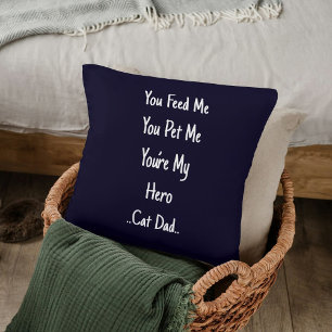 Bester Cat Vater je Personalisiert Navy Blue Niedl Kissen