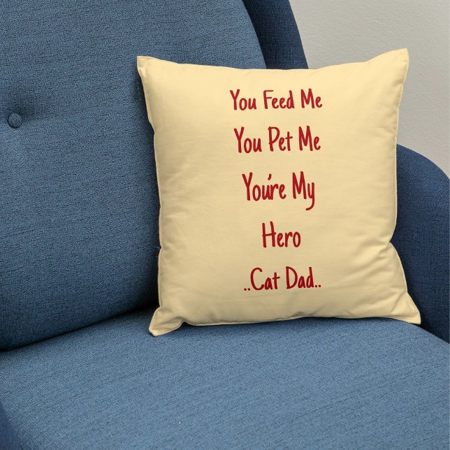Bester Cat Vater je Personalisiert Red Beige Niedl Kissen (Von Creator hochgeladen)