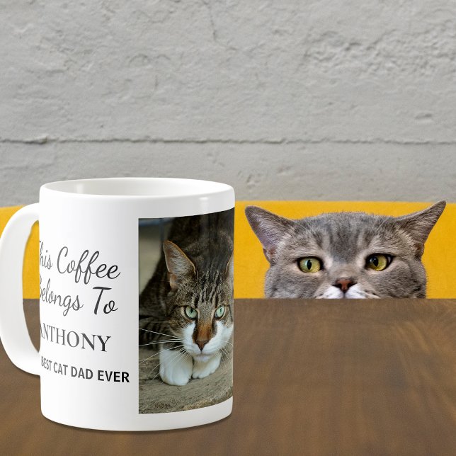 Bester Cat Vater je Personalisiertes Foto Kaffeetasse (Von Creator hochgeladen)