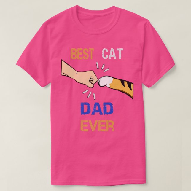Bester Cat Vater je  T-Shirt (Design vorne)