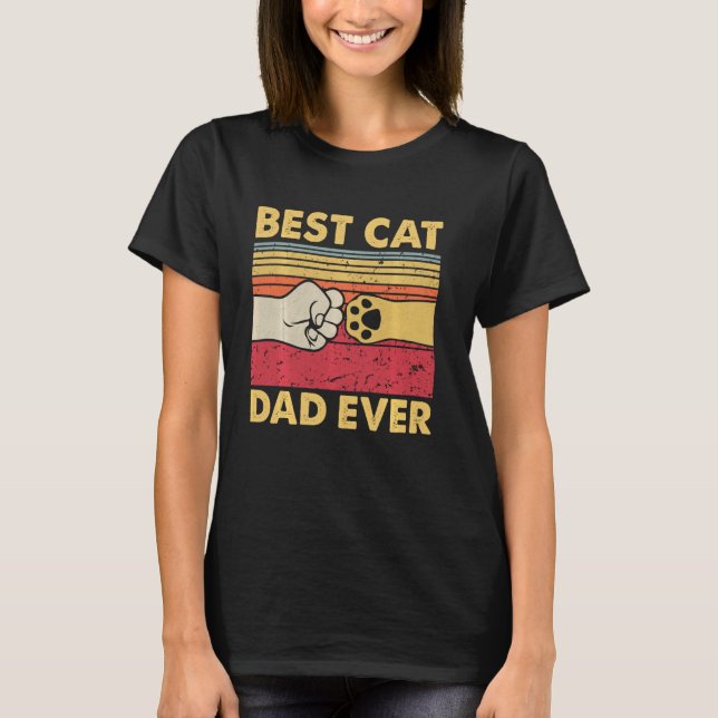 Bester Cat Vater je T-Shirt Funny Cat Daddy Pater  (Vorderseite)