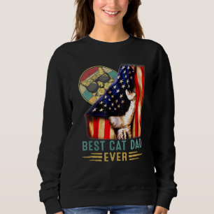 Bester Cat Vater je Vatertag Patriotic American Fl Sweatshirt
