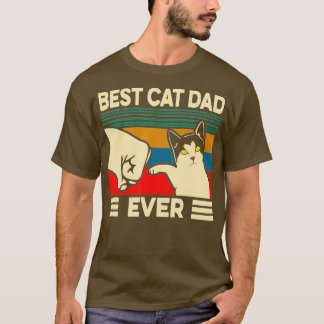 Bester Cat-Vater je Vintagen Männer Bump Fit Fath  T-Shirt