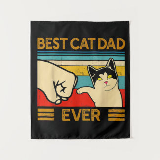 Bester Cat Vater je | Witziges Geschenk für Vater Wandteppich