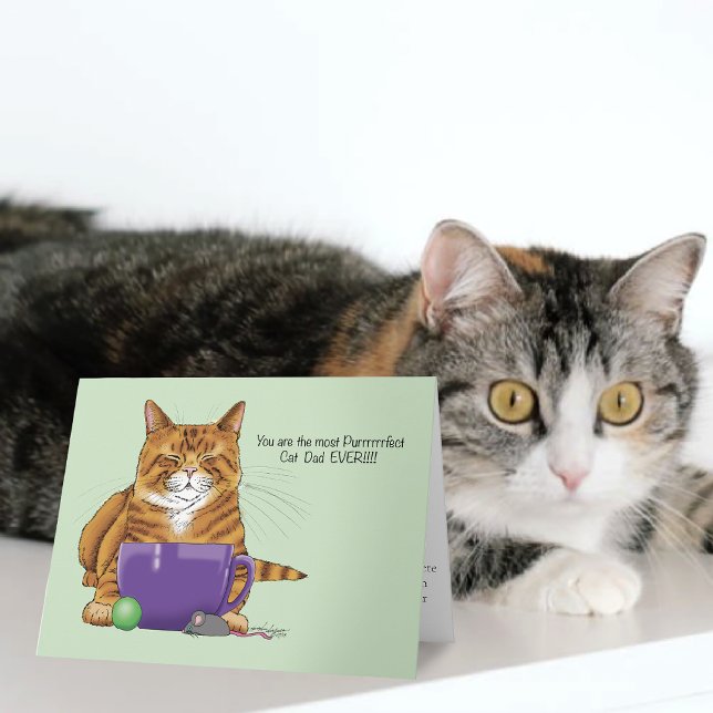 Bester Cat Vater Vatertag Karte (Von Creator hochgeladen)