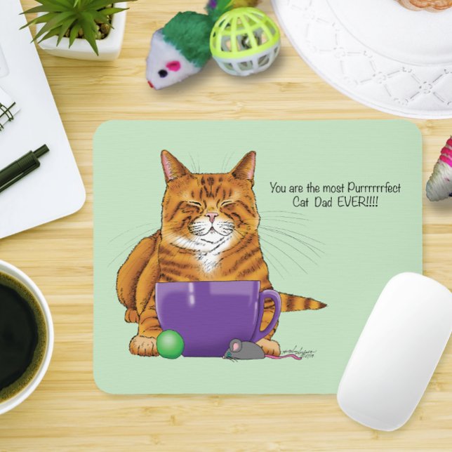 Bester Cat Vater Vatertag Mousepad (Von Creator hochgeladen)