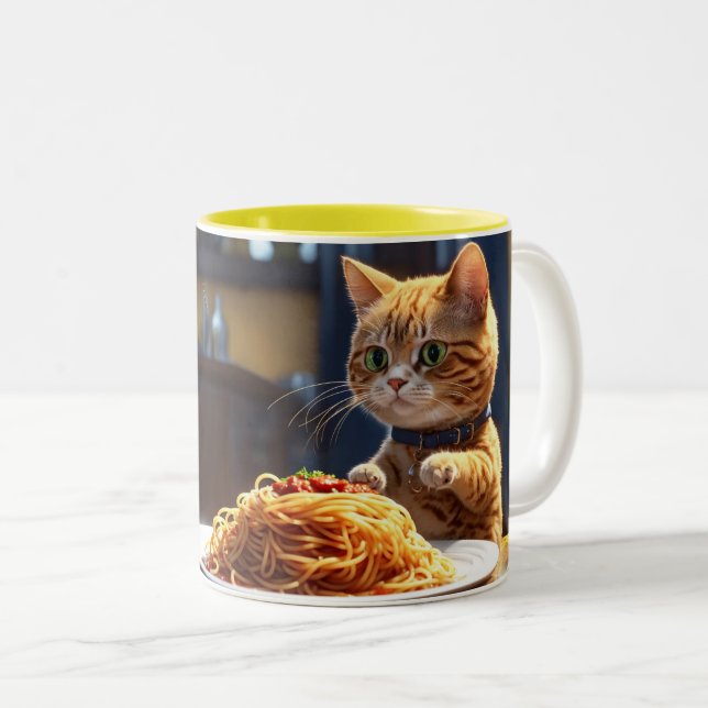 Bester Cat Vater Zweifarbige Tasse (VorderseiteRechts)