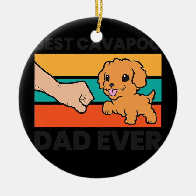 Bester Cavapoo Vater je Cavoodle Cavapoo Dog Keramik Ornament (Vorne)