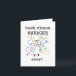 Bester Chaos-Manager, Boss-Wertungskarte Karte<br><div class="desc">Bester Chaomanager aller Zeiten. Witzig, Boss Wertkarte.</div>