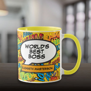 Bester Chef Aller Zeiten Lustige Retro-Pop-Art-Com Tasse