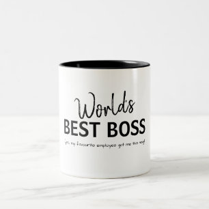 Bester Chef der Welt Lustiges Chefgeschenk Kaffeet Zweifarbige Tasse