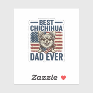 Bester Chihuahua-Vater Aller Patrioten Hund-Shirt- Aufkleber