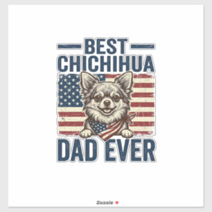 Bester Chihuahua-Vater Aller Patrioten Hund-Shirt- Aufkleber