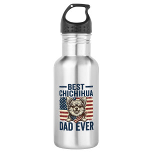 Bester Chihuahua-Vater Aller Patrioten Hund-Shirt- Edelstahlflasche