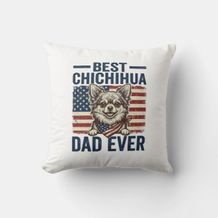 Bester Chihuahua-Vater Aller Patrioten Hund-Shirt Kissen