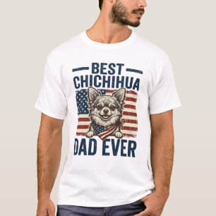 Bester Chihuahua-Vater Aller Patrioten Hund-Shirt- T-Shirt