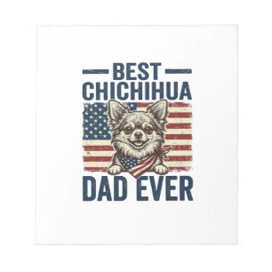 Bester Chihuahua-Vater aller Zeiten Patriotisches Notizblock
