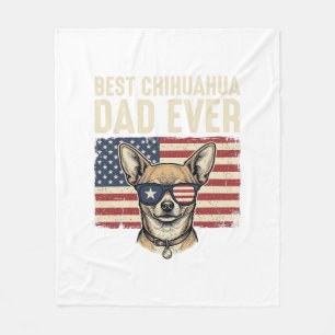 Bester Chihuahua-Vater überhaupt Vintage-patriotis Fleecedecke