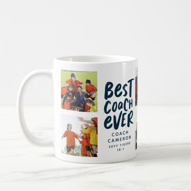 Bester Coach je 7 Foto Collage Team Geschenkmarina Kaffeetasse (Links)