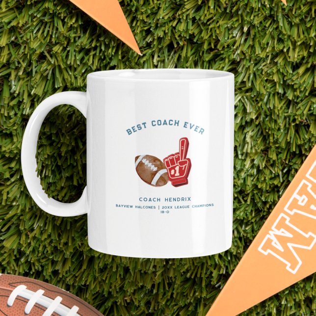 Bester Coach je | Football Coach Foto Kaffeetasse (Von Creator hochgeladen)