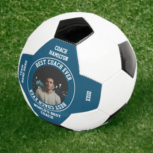 Bester Coach je Foto Personalisiert Fußball (Best Coach Ever Photo Personalized Soccer Ball from Ricaso
Add own text and photograph)