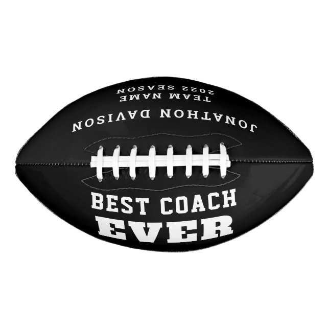 Bester Coach je Teamname Jahr Schwarz-weiß Football (Vorderseite)
