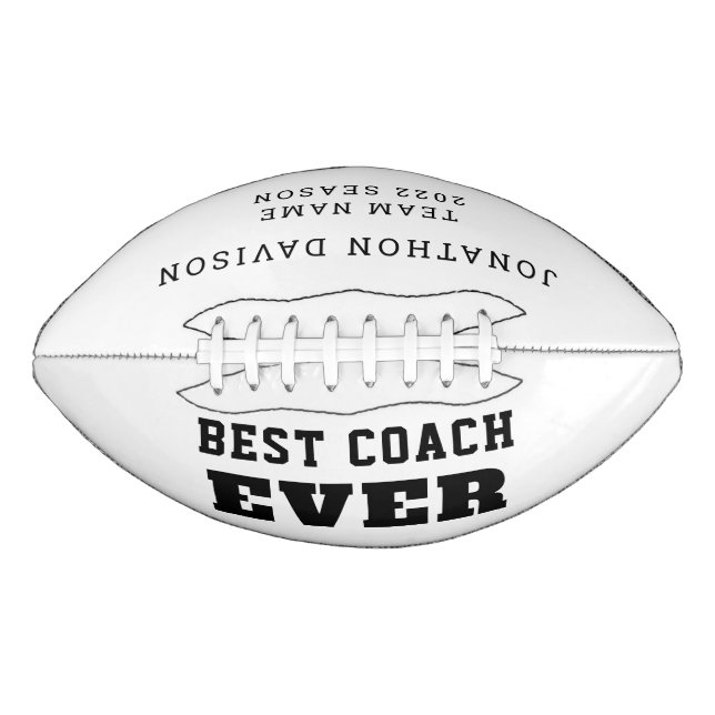Bester Coach je Teamname Jahr Schwarz-weiß Football (Vorderseite)