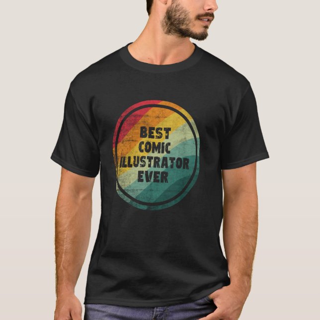Bester Comic-Illustrator überhaupt Lustiger Comic- T-Shirt (Vorderseite)
