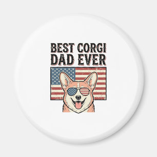 Bester Corgi-Vater Aller Zeiten Patriotisches Vint Magnet