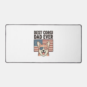 Bester Corgi-Vater Aller Zeiten Patriotisches Vint Schreibtischunterlage