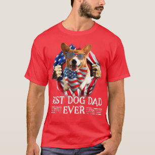 Bester Corgi Vater je amerikanische Flagge 4. Juli T-Shirt