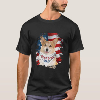 Bester Corgi-Vater je amerikanischer Flaggenpatent T-Shirt