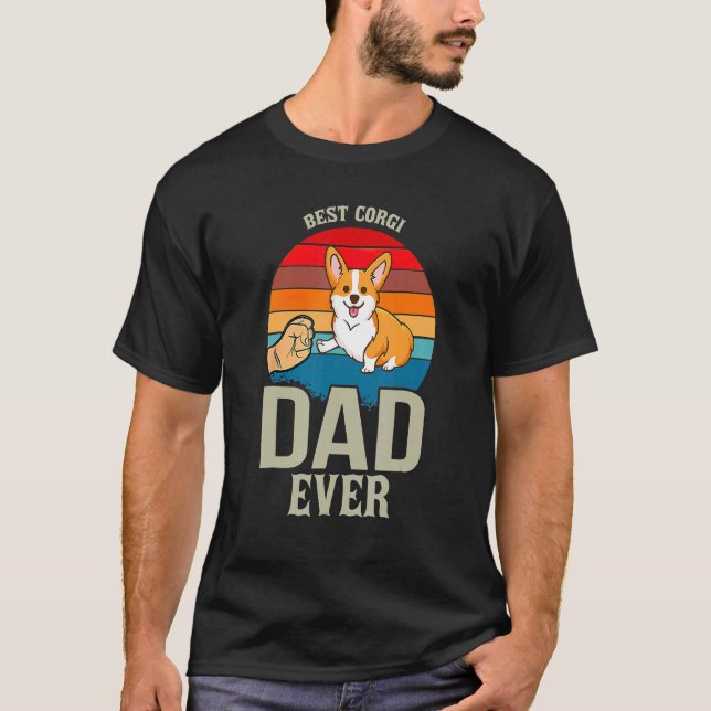 Bester Corgi-Vater je Fathe's Day Hundebesitzer T-Shirt (Vorderseite)