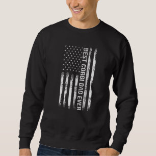 Bester Corgi Vater je Hund American Flag Patriotic Sweatshirt