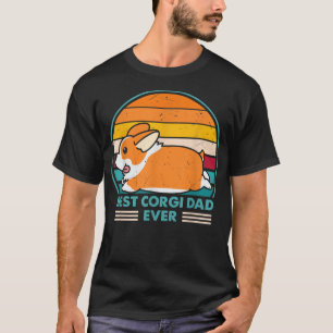 Bester Corgi Vater je Retro Vintag 60er 70er Sunse T-Shirt