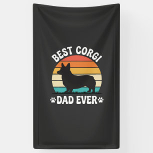Bester Corgi-Vater überhaupt Retro-Hund Banner