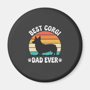 Bester Corgi-Vater überhaupt Retro-Hund Magnet