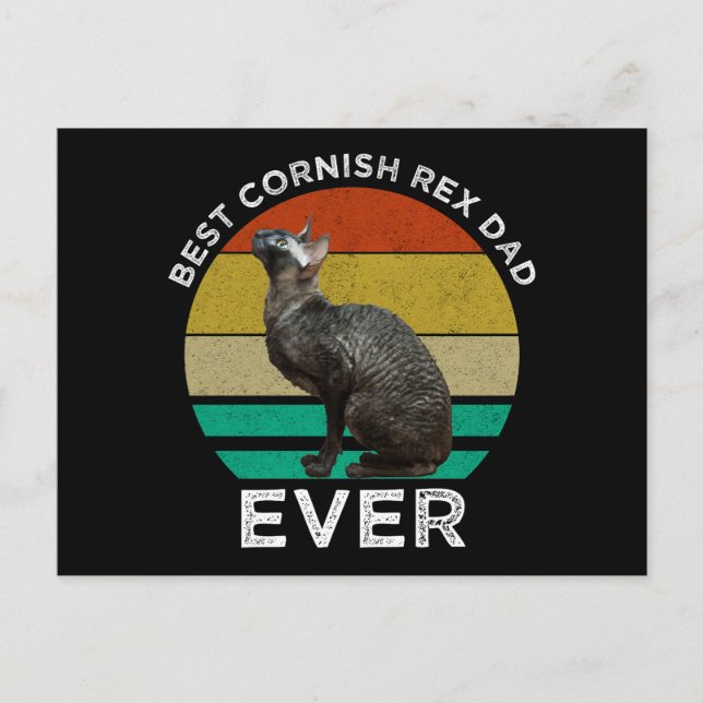 Bester Cornish Rex-Vater Aller Zeiten Postkarte (Vorderseite)