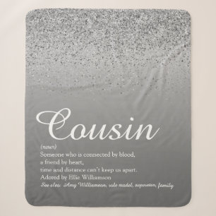 Bester Cousin aller Zeiten Definition Silber Glitt Sherpadecke