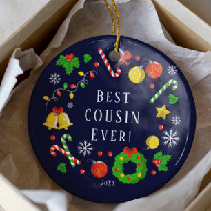 Bester Cousin Aller Zeiten Weihnachtsdekoration Keramik Ornament