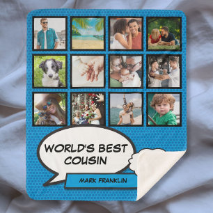Bester Cousin der Welt Coole Lustige Comic-Fotocol Sherpadecke
