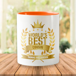 Bester Cousin der Welt Spaß Gold Zweifarbige Tasse