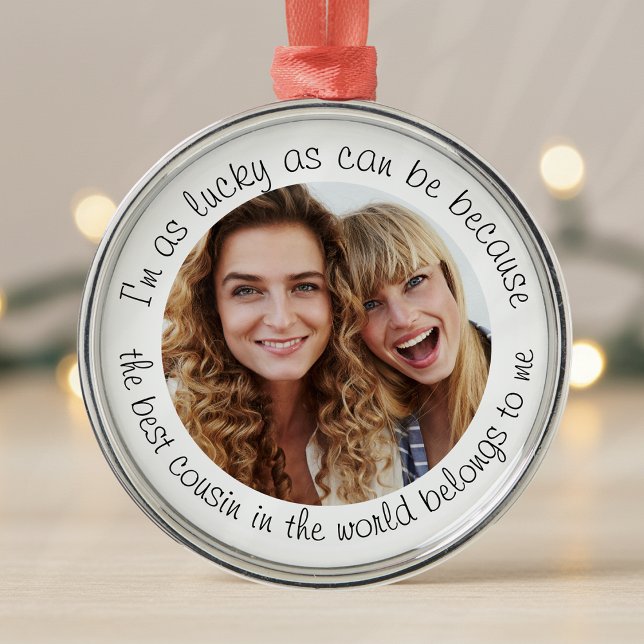 Bester Cousin im Foto der Welt Ornament Aus Metall (Von Creator hochgeladen)