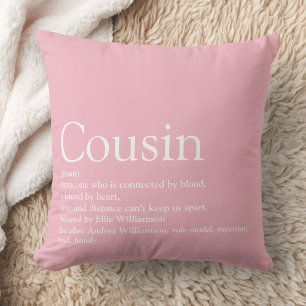 Bester Cousin je Definition Girl Pink Kissen